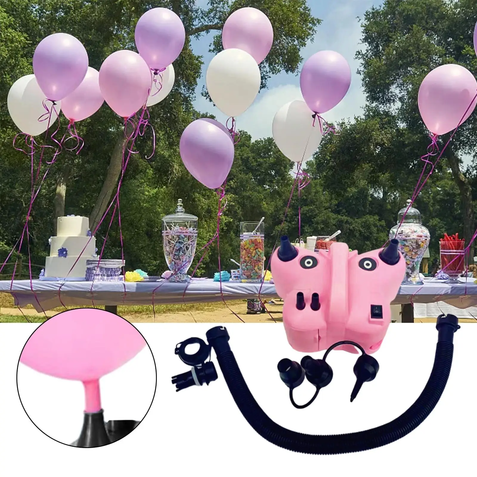 Electric Balloon Inflator for Ballon Arch Garland Air Mattress Yoga Ball
