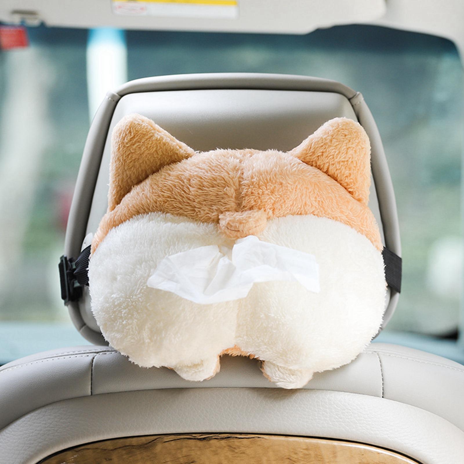 Tissue Box Tissue Dispenser Animal Shape Corgi Cute Container for Car Seat