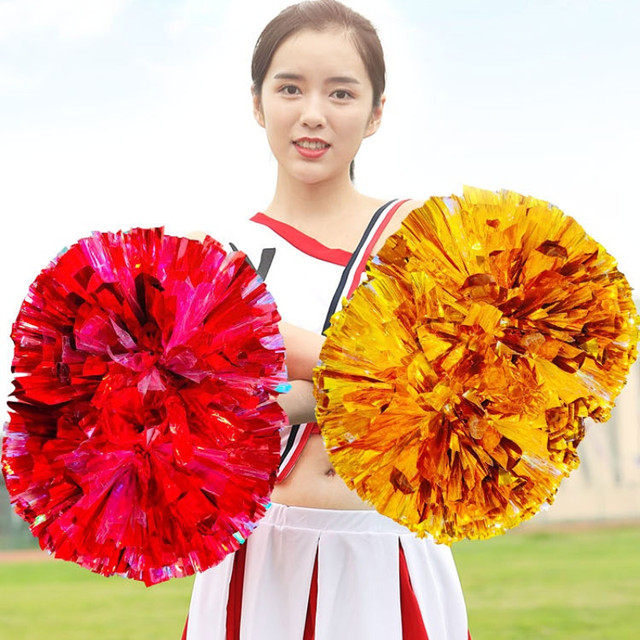 Cheer PomPoms And Bows Metallic Cheerleading PomPoms Christmas