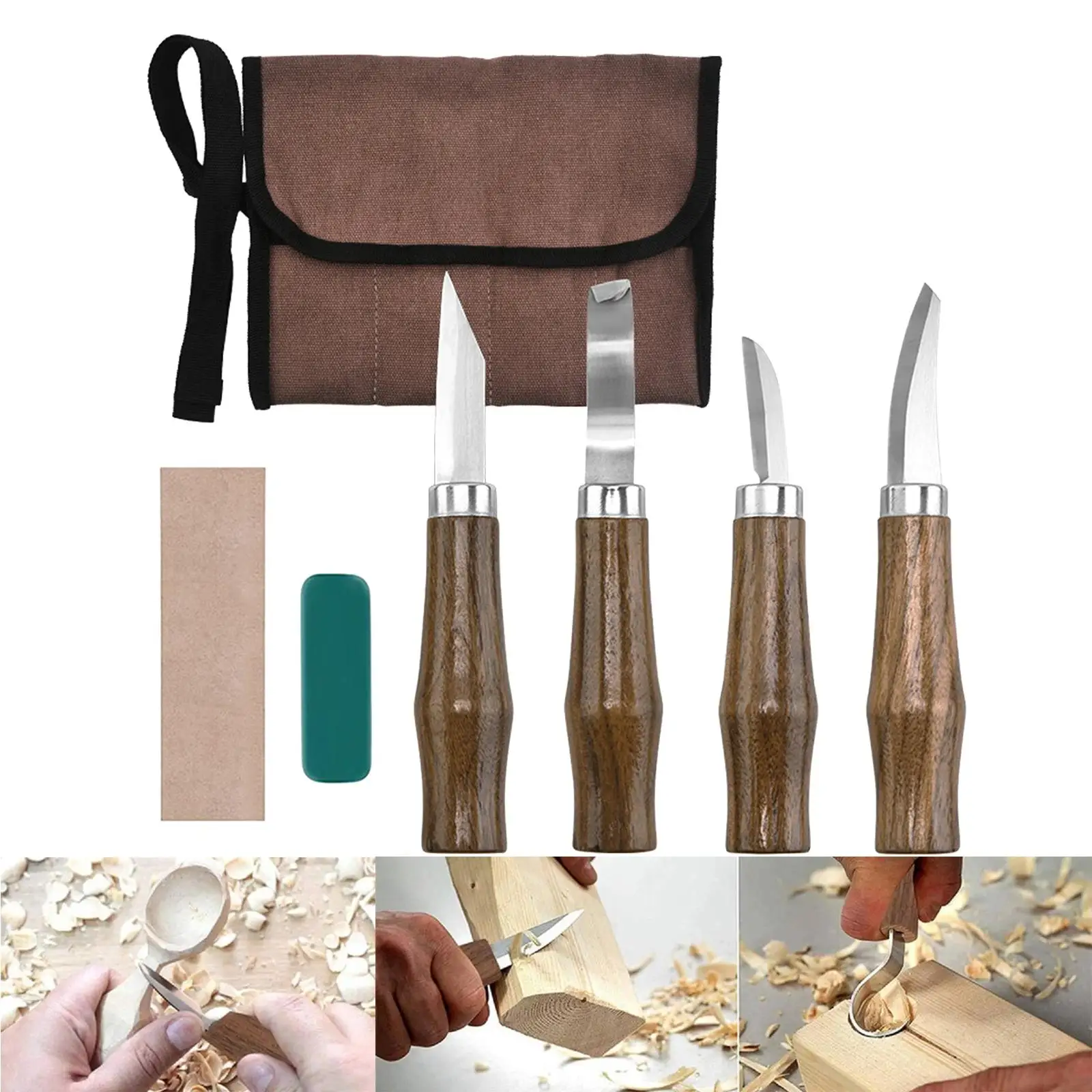 7Pcs Professional Wood Carving Kit Woodworking Cutter Carpenter Tool Crafts Detail Cutter DIY for Adults Kids Beginners