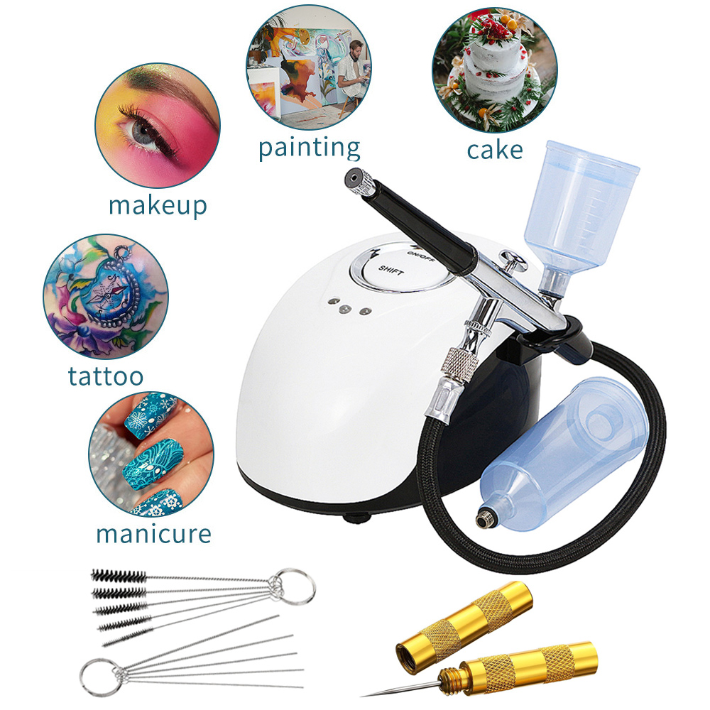 Best of Portable Airbrush Nail Sprayer Gun Nano Water Oxygen Facial Injector Art Tattoo Cake Makeup Mist Airbrushes Kit With Compressor Reviews & Tips