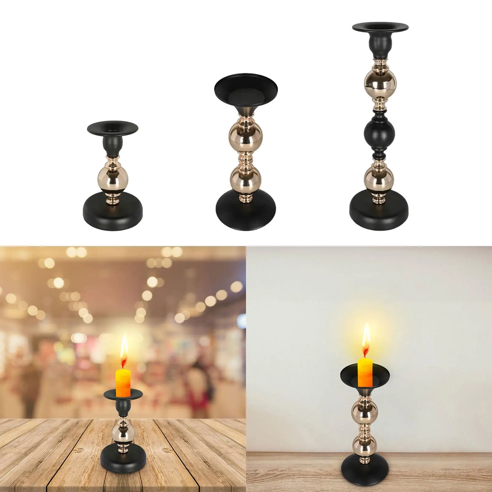 Metal Iron Taper Candle Holder Table Centerpiece Home Decoration Durable for Festive Party Decor Accessory Lightweight