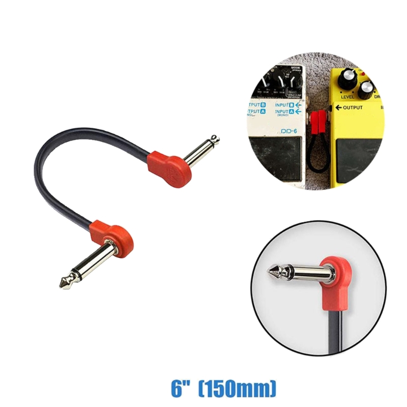 Guitar Pedal Cables 15cm/20cm Right Angle Guitar Patch Cable for Effects Pedals G99D