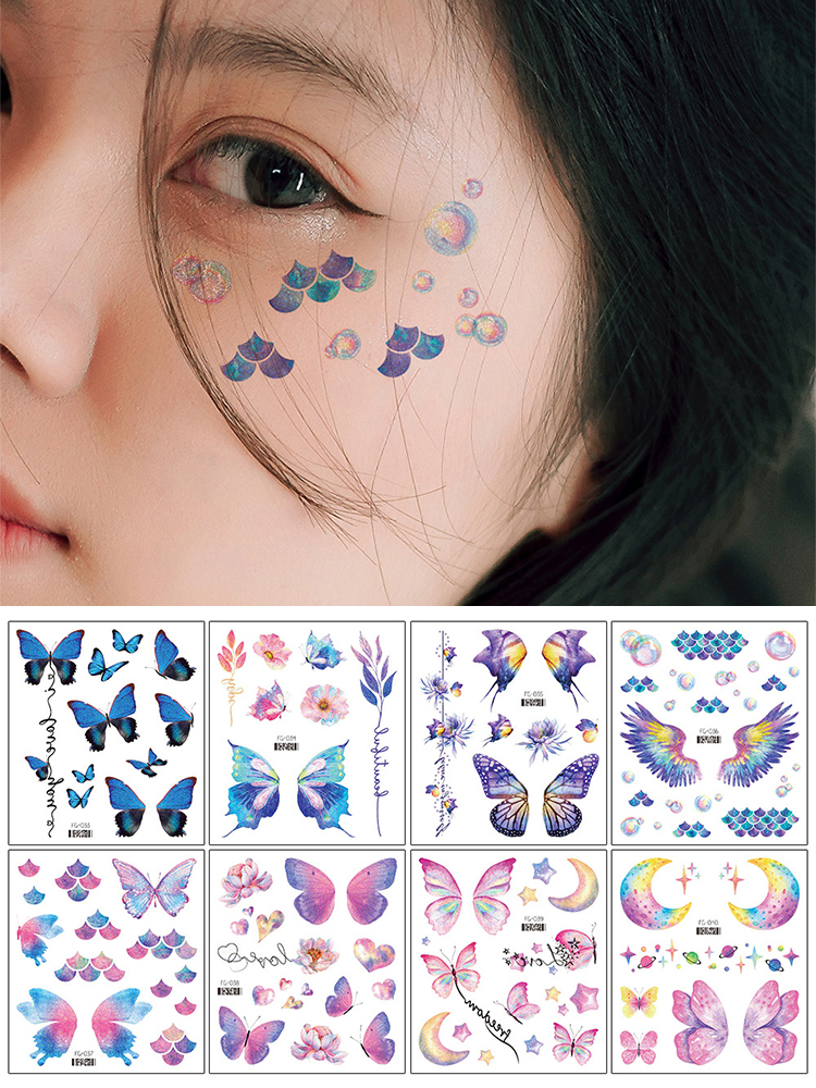 Best of Colorful Face Stickers Sweet Fresh Butterfly Temporary Tattoo Stickers Waterproof Glittering Tattoo Stickers Body Art Decoration Reviews & Tips