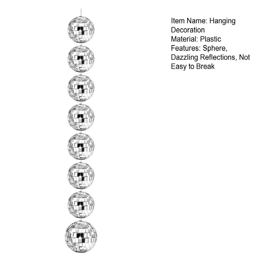 Description Picture 2 of itemDisco Ball Sphere Mirror Surface Dazzling Reflections Disco Ball Pendant String Hanging Disco Ball Ornament Party Supplies