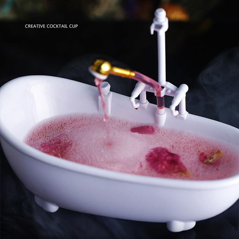 Description Picture 3 of itemFunny Creative Bathtub Cocktail Glass Electric Plastic Cyclic Water Spray Cup Milkshake Drinks Bar Nightclub TIKI Wine Tumbler
