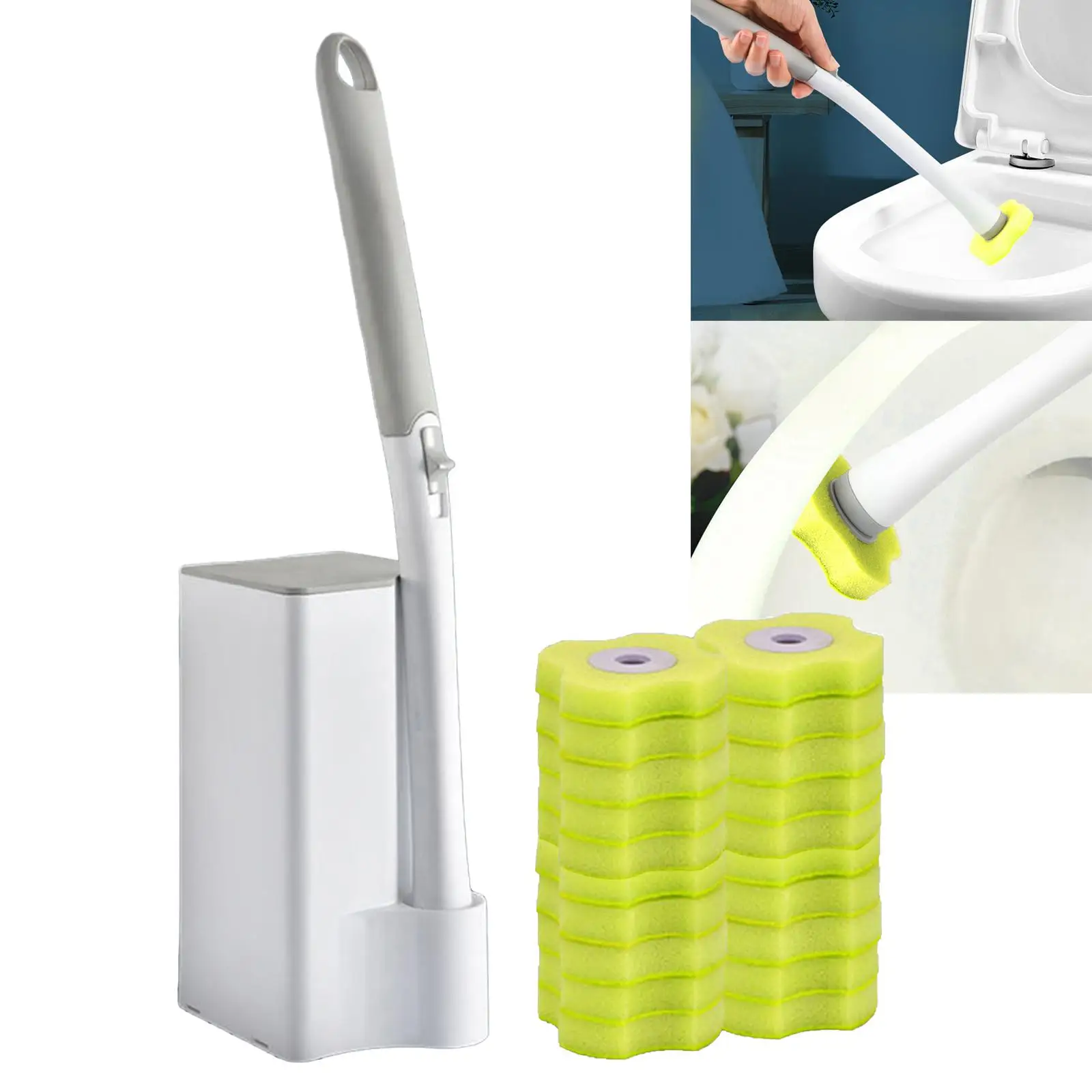 Disposable Toilet Brush Cleaning Liquid Cleaning Kit Scrubber Toilet Bowl Wand Cleaner Bathroom Accessories