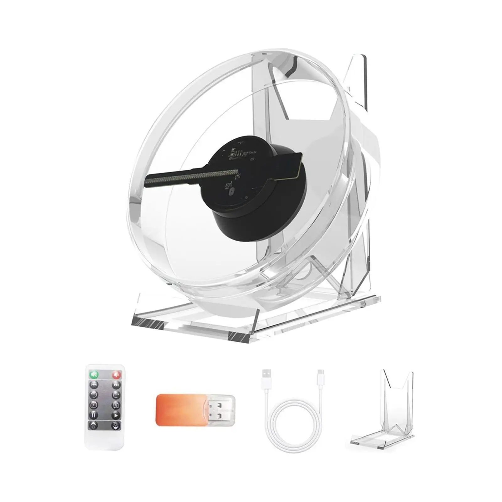 3D Holographic Projection Fan with Remote Control for Holiday Bar Halloween