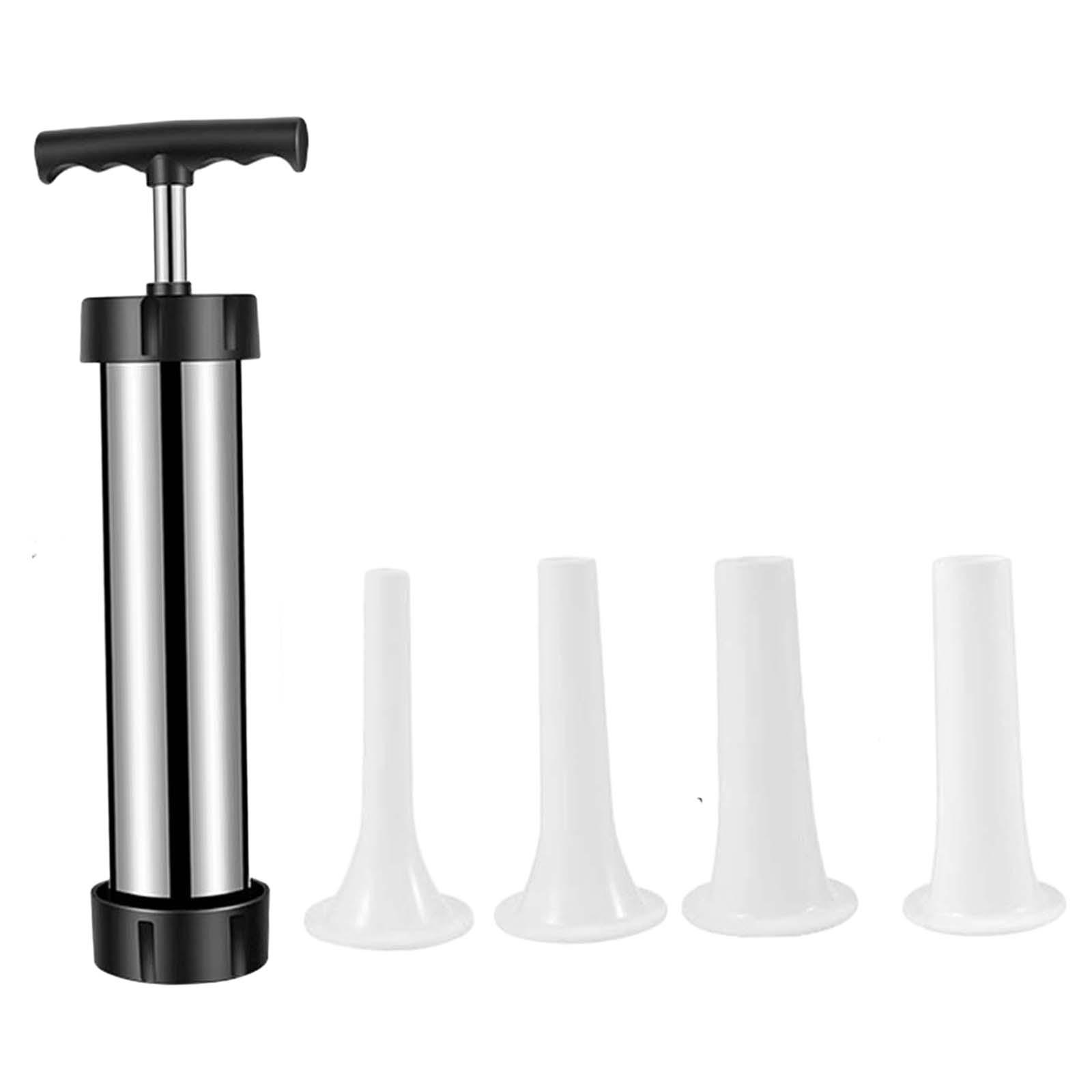 Sausage Stuffer Machine for Home with 4 Filling Nozzles Attachment 4 Sausage Nozzle Attachments Portable Sausage Filling Tools