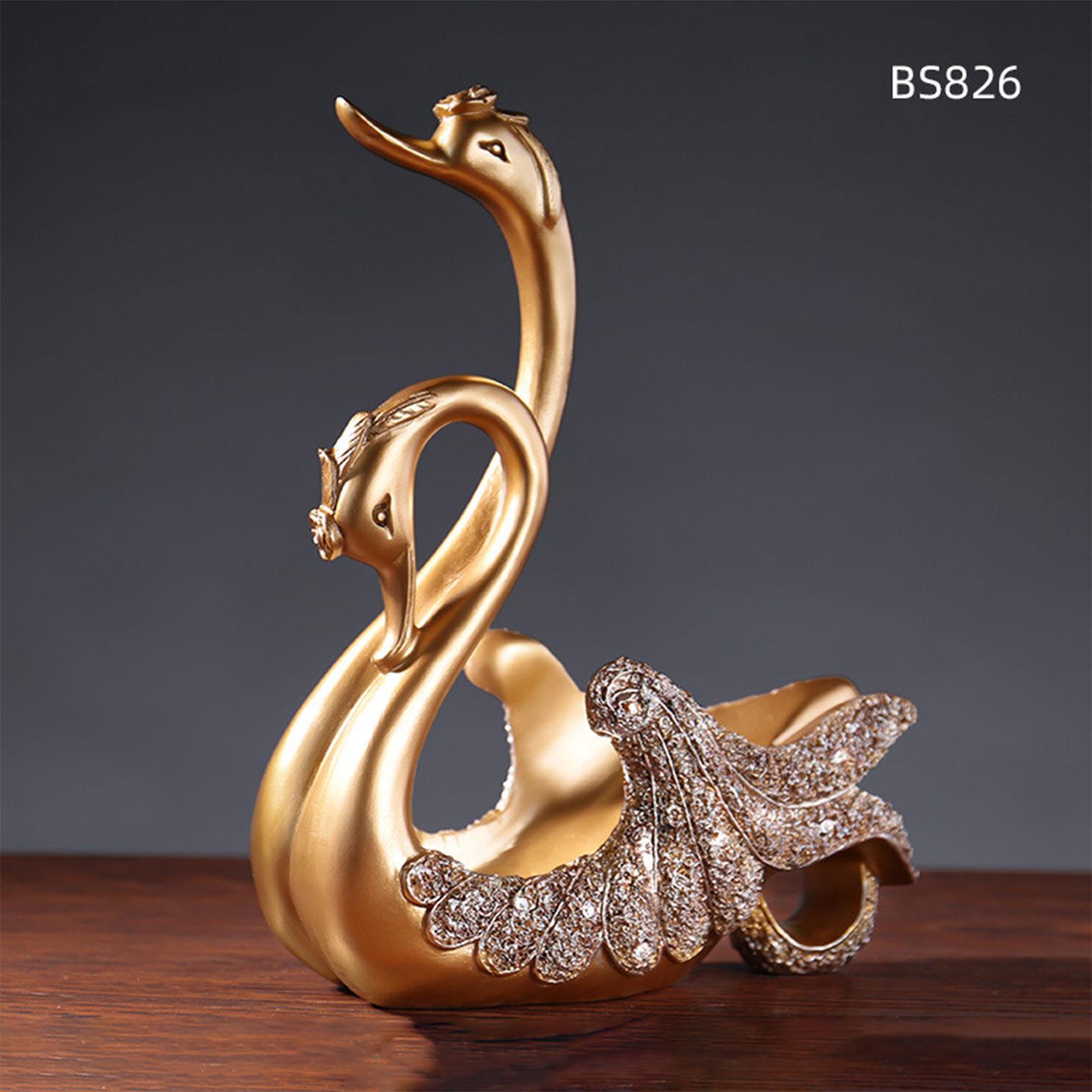 Nordic Swan Wine Rack Statue Homeware Artwork Resin Wine Rack for Cabinet Home Kitchen