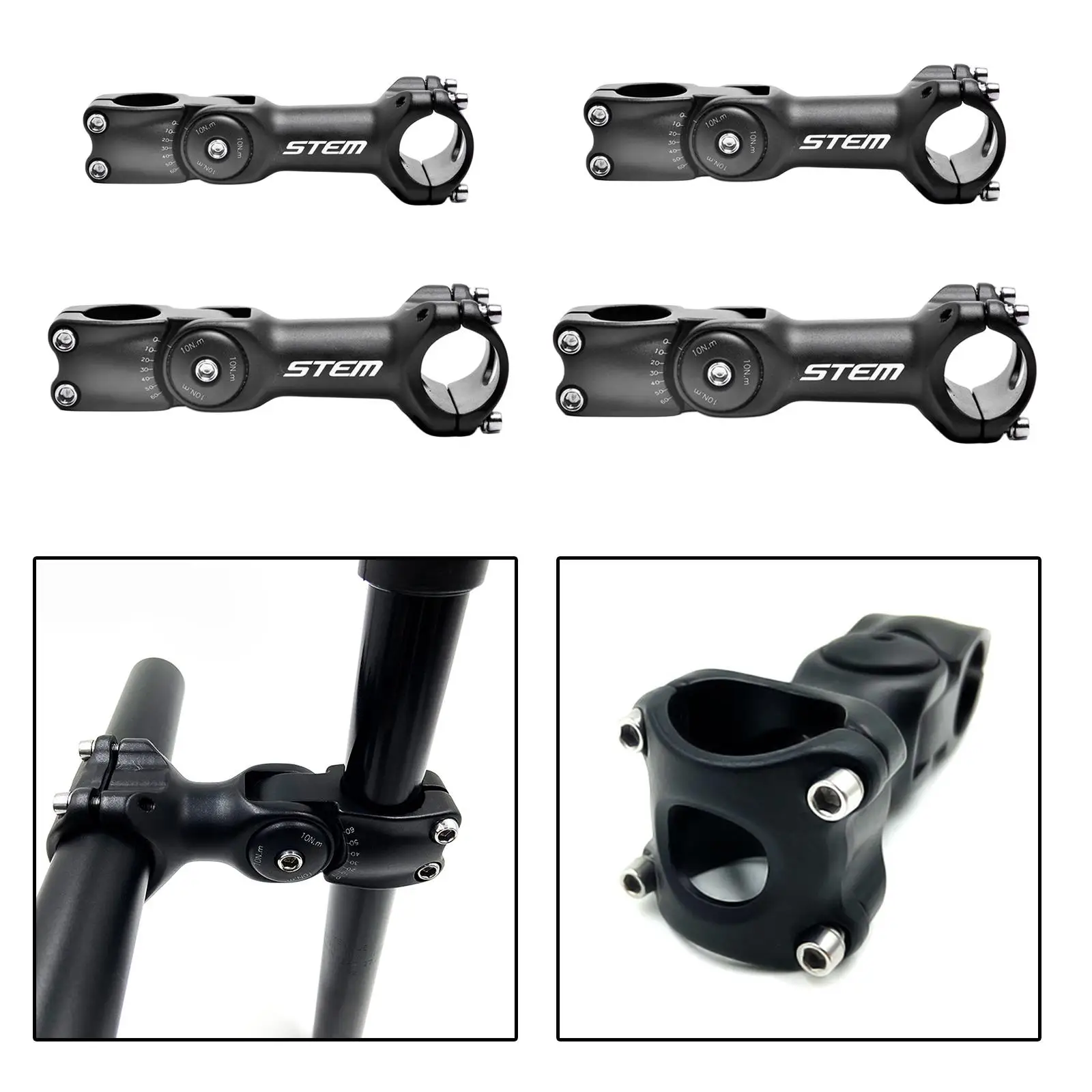 Bike Stem Aluminum Alloy Durable Lightweight Steer Tube Bike Handlebar Stem for Cycling Road Bike BMX Mountain Bike Accessories