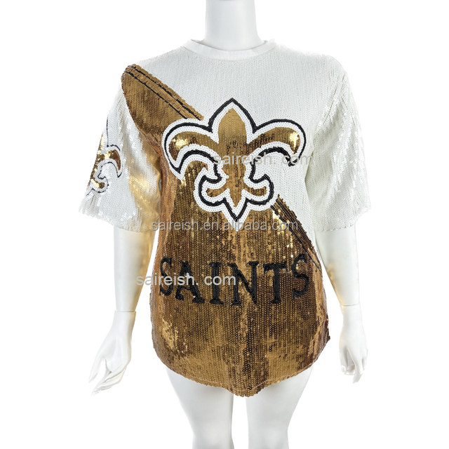 Why Dress All Sequin Saints Top White / XXL