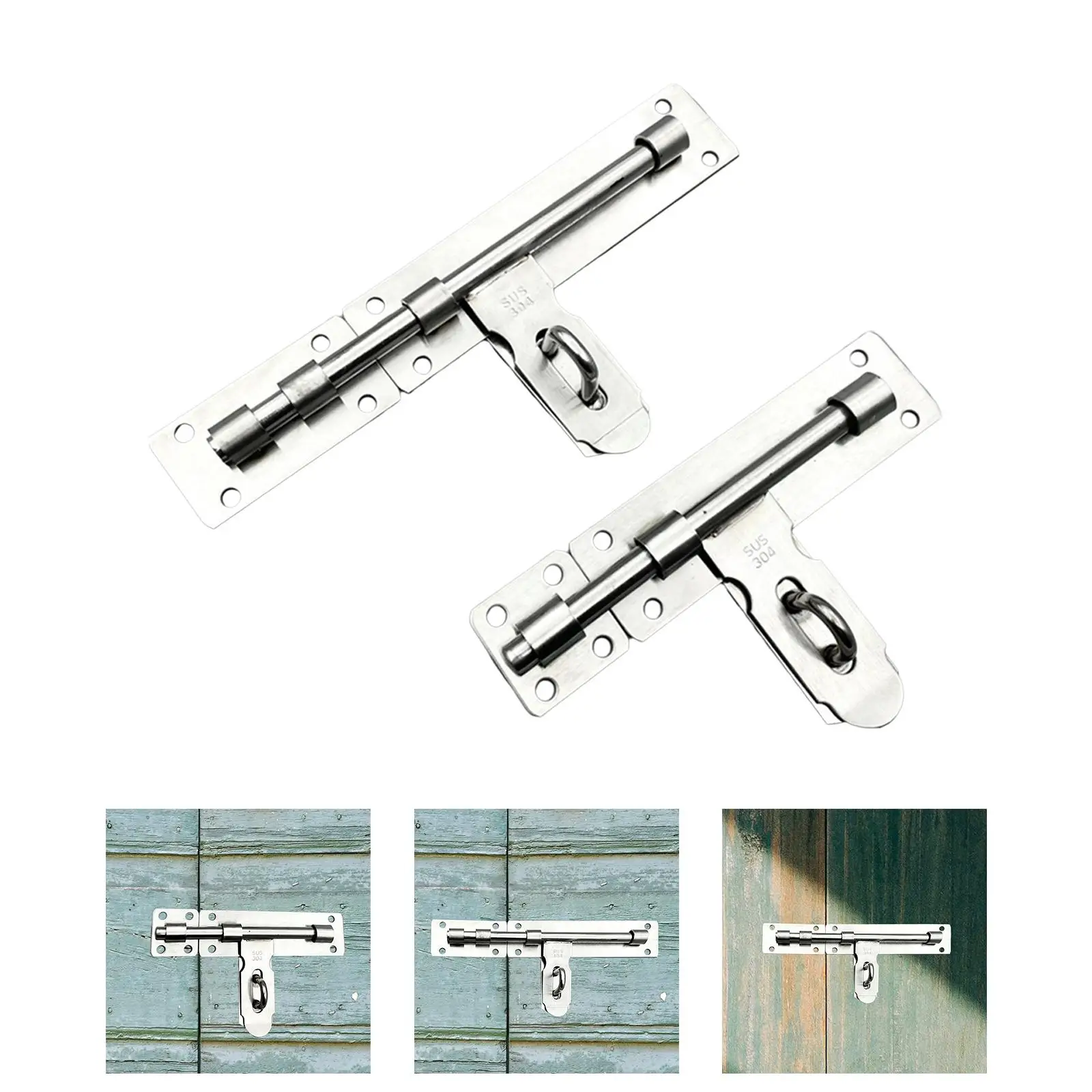 4Pcs Door Security Slide Lock Latch Door Lock Heavy Duty Slide Latch Lock for