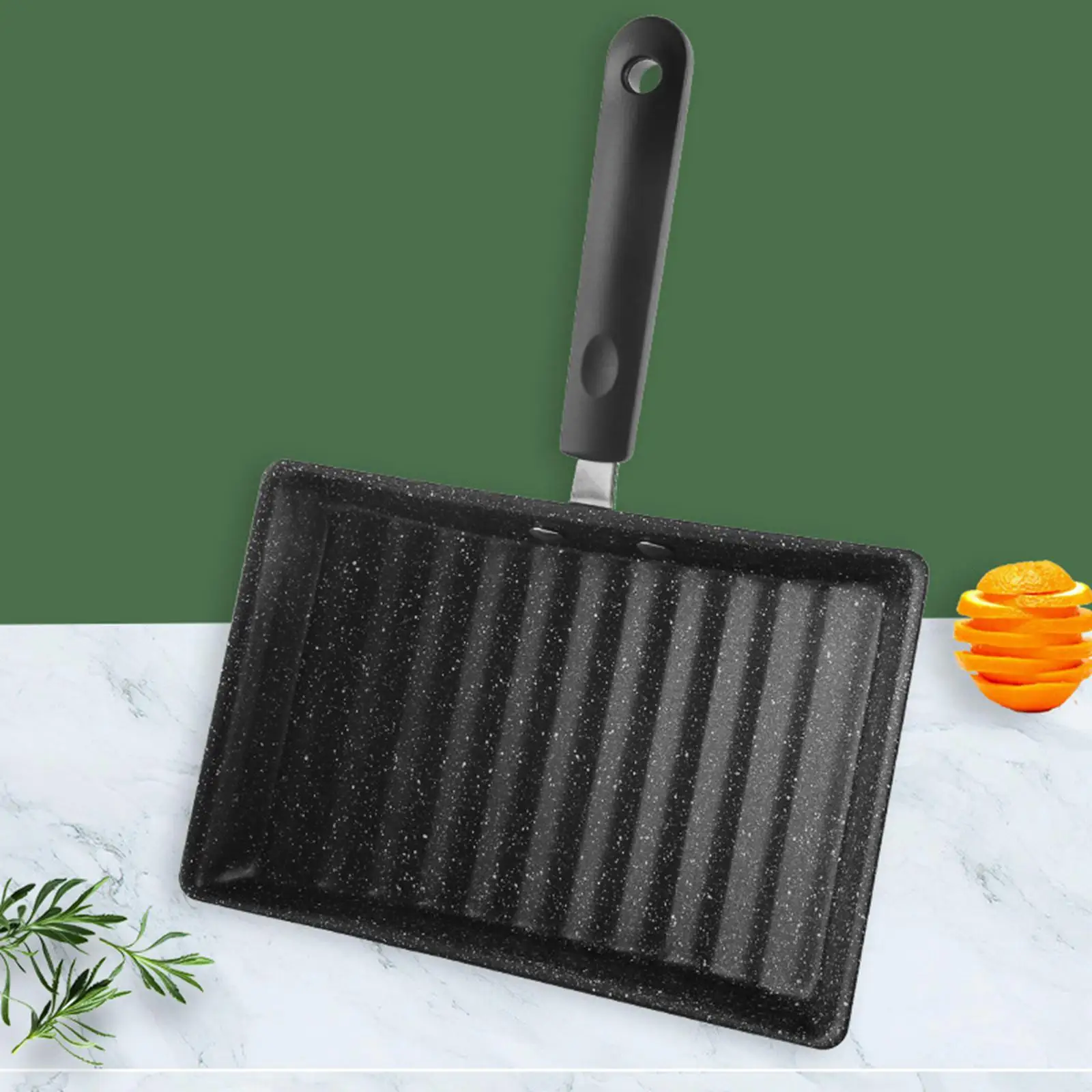 Tamagoyaki Frying Pan Non Stick Wave Bottom Maifanite Stone with Handle Japanese Omelette Pan for Fry Egg Home Kitchen Cooking