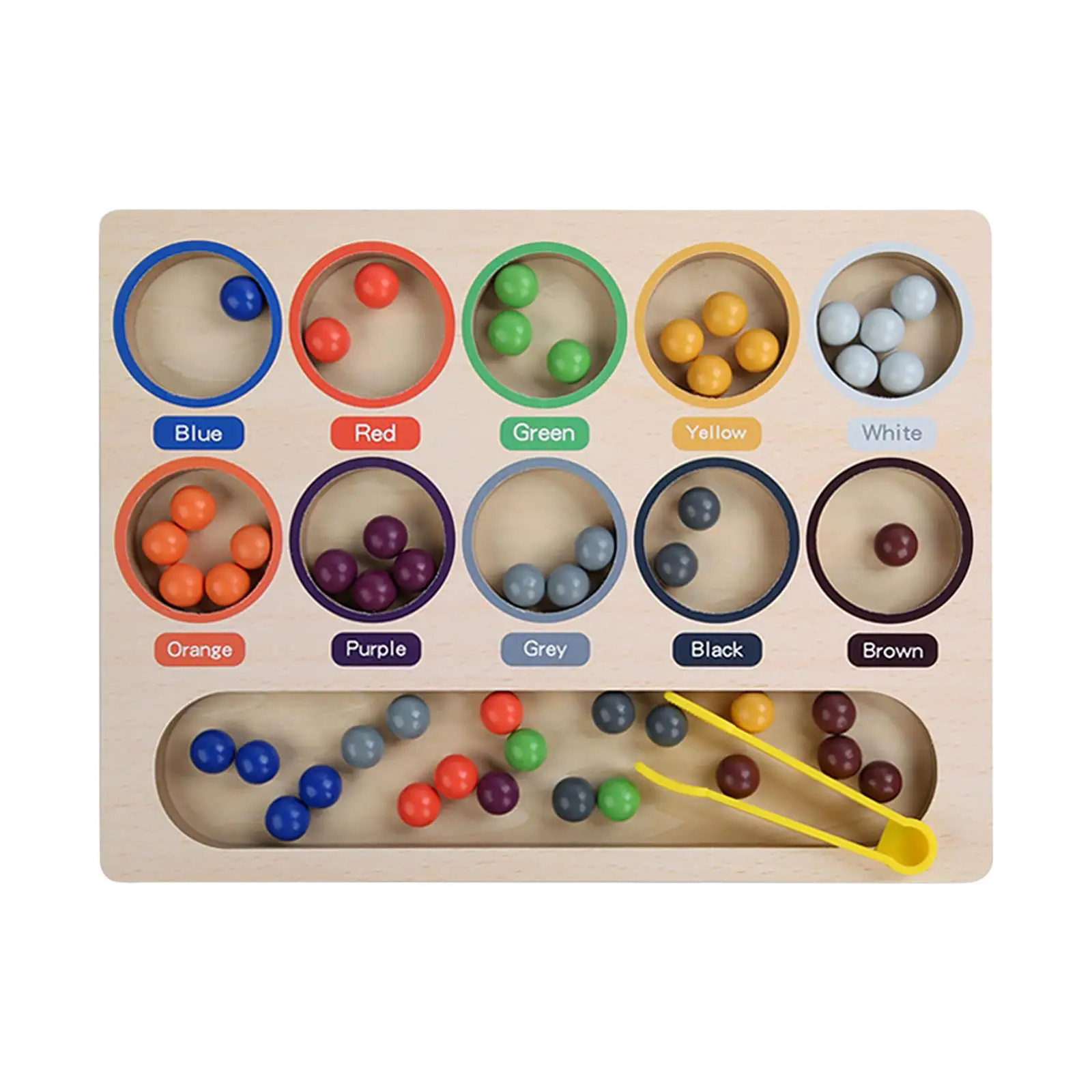 Montessori Toy Matching Color Classification Fine Motor Skill Wooden Peg Board Game for Children Girls and Boys Kids Toddlers