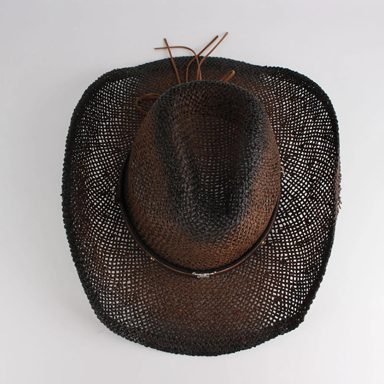 Vintage Straw Cowboy Hat Sombreros Vagueros Shapeable Sun Hat Cowboy Hats for Rodeo Beach travel Horseback Riding