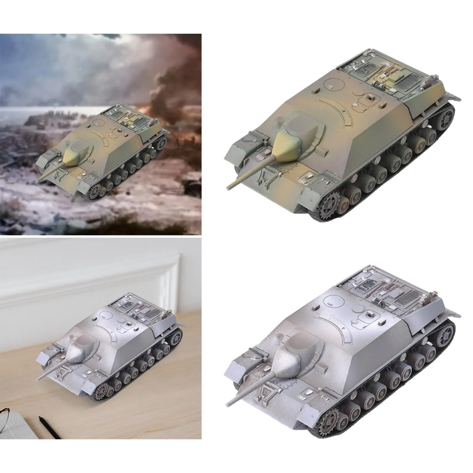 1:72 Scale Tank Model Kits DIY Assemble Tabletop Decor Table Scene Vehicle Tank Model Toy for Boy Girls Adults Birthday Gift