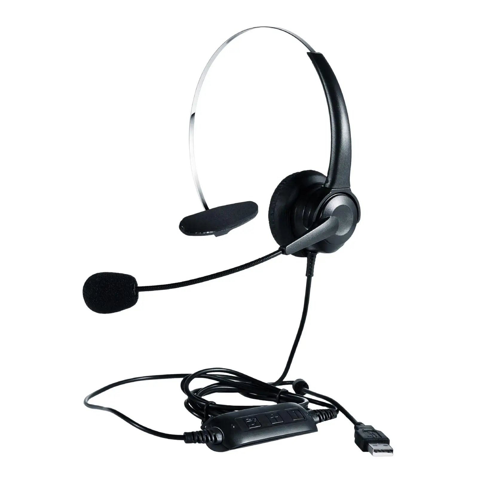Wired USB Computer Headset Rotating Microphone Volume Control Headset with Microphone for Laptop Customer service