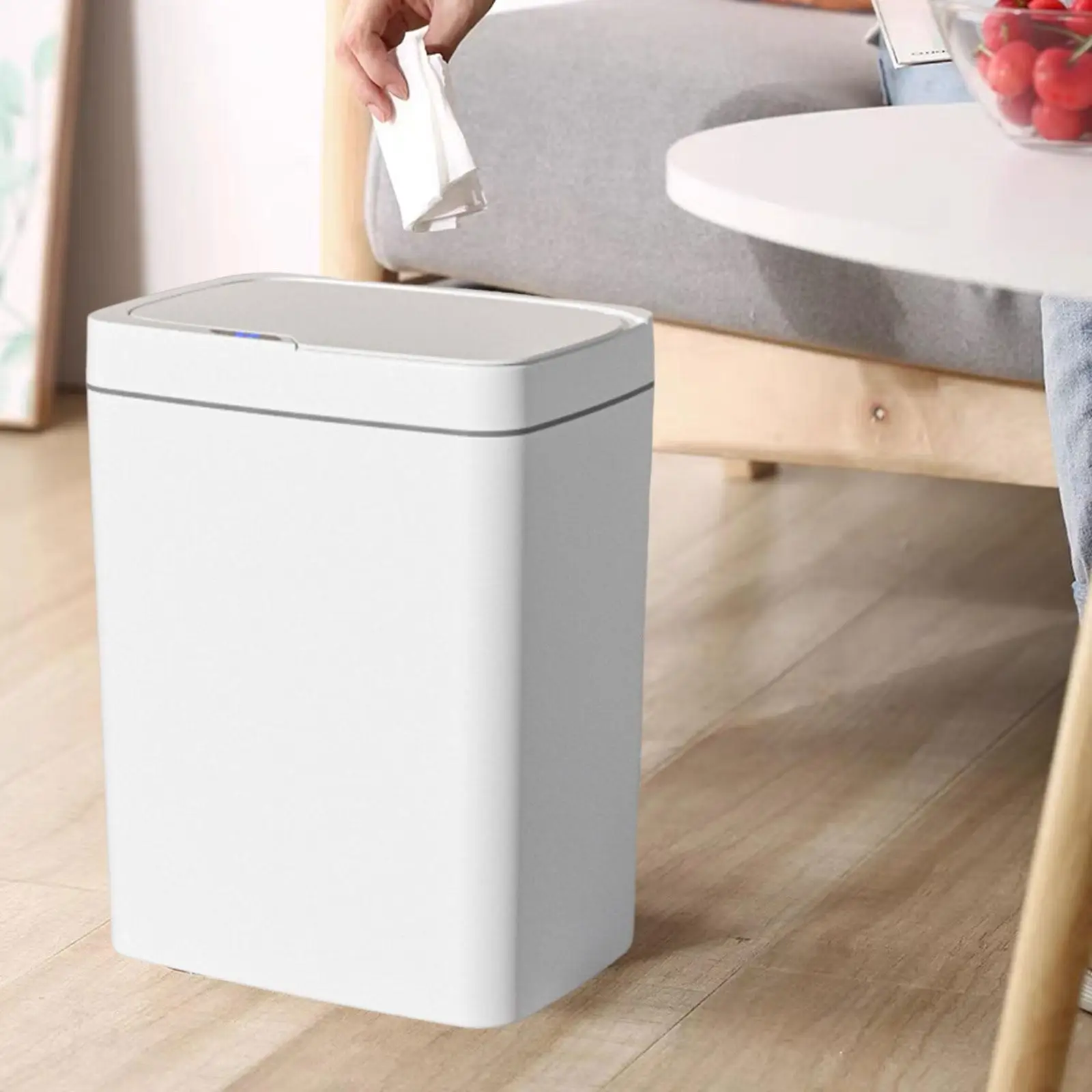 Sensor Trash Can Garbage Bucket Rechargeable Touch Free Dustbin Electric Garbage Can for Living Room Kitchen Bedroom Office Home
