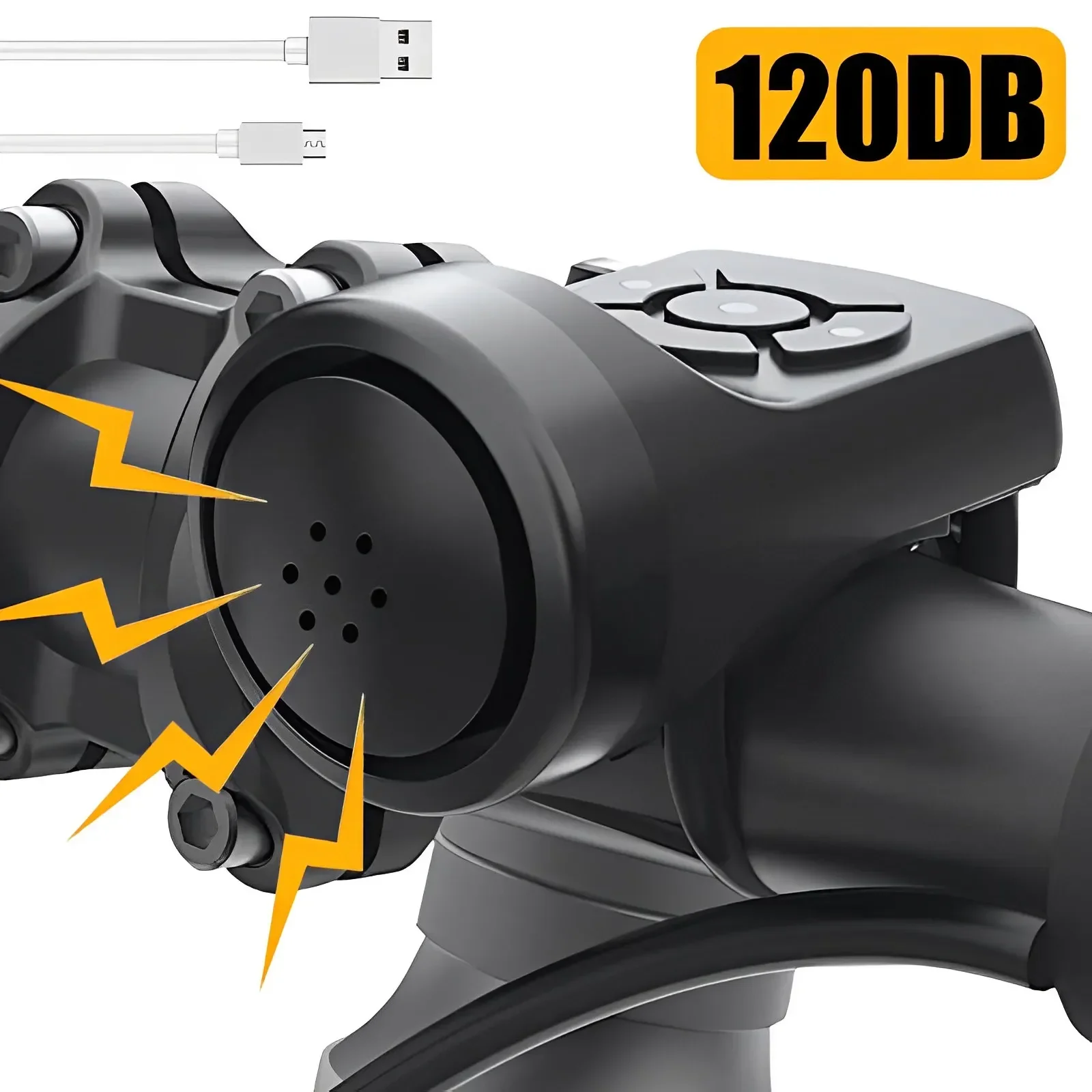 Description Picture 2 of item4 Mode Bike Electric Bell Horn Cycling USB Charging Motorcycle Ring Antitheft Waterproof Alarm Mountain Road Bicycle Accessories