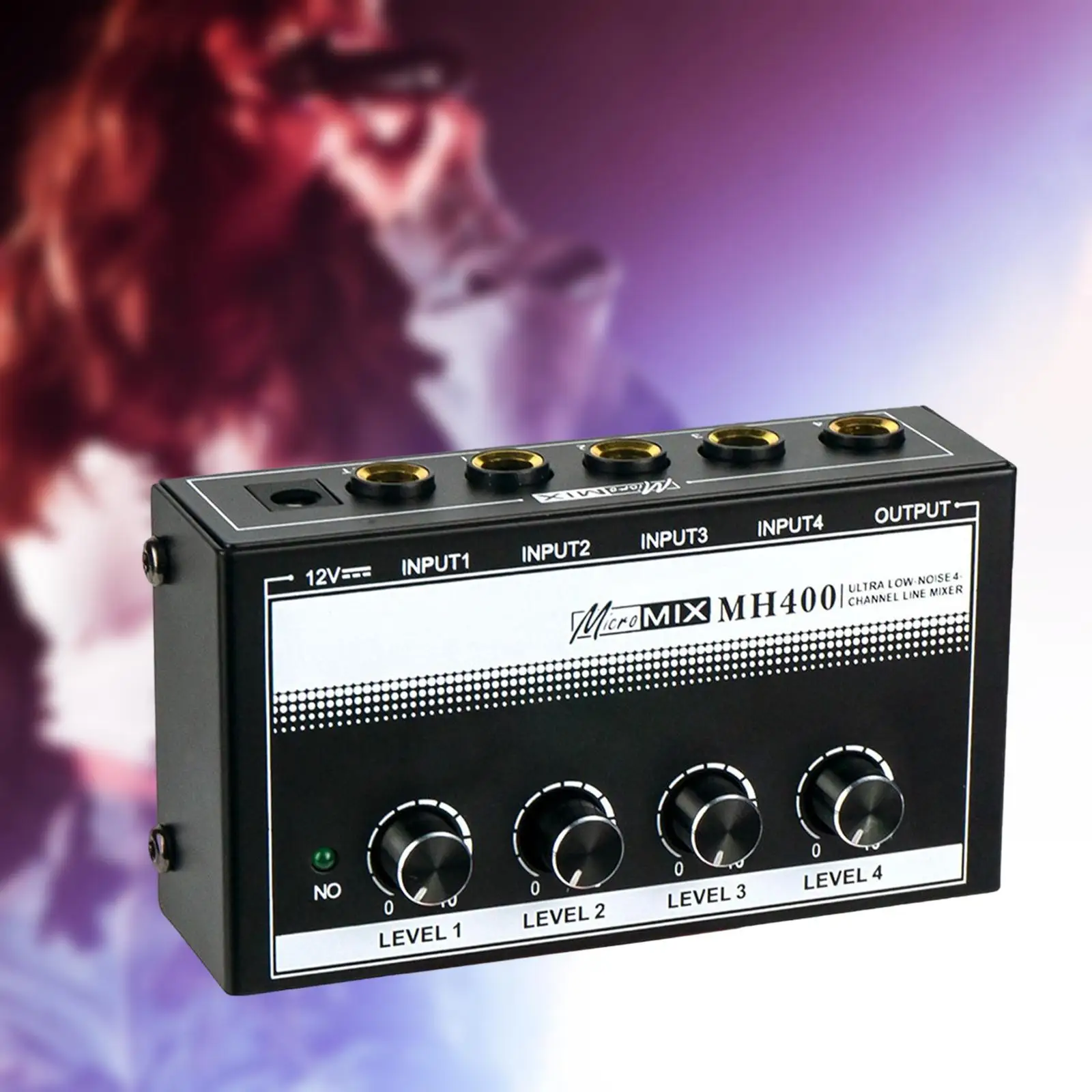 Sound Mixer 4 Channel Line Mixer Professional Audio Sound Mixer Audio Amplifier for Microphone Musical Instruments Guitar Bass
