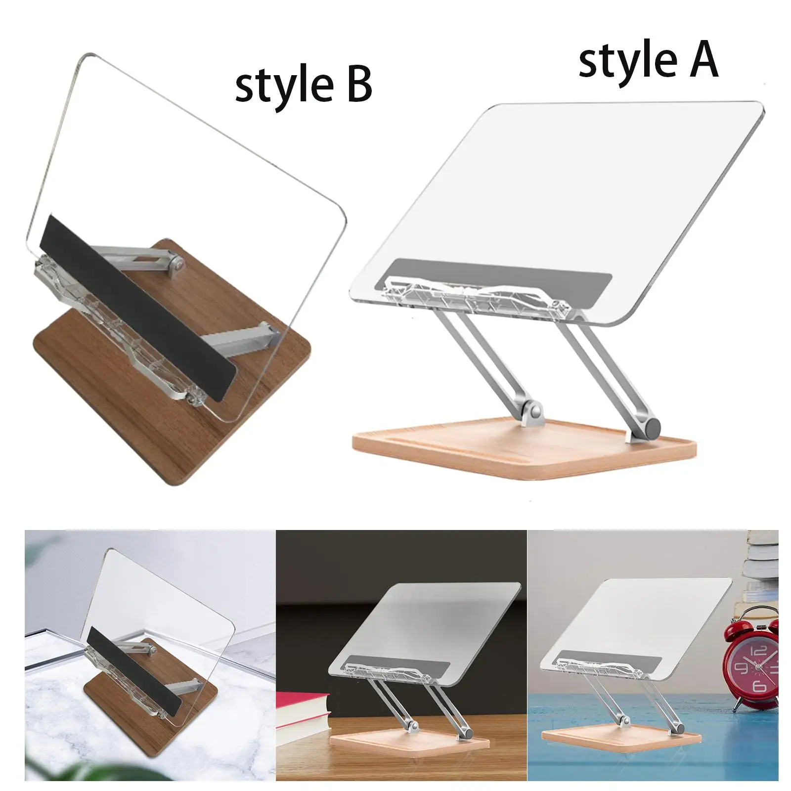 Book Holder Stand Foldable Multifunctional Save Space Durable Clear Reading Stand for Bedroom Office Display Document Music Book