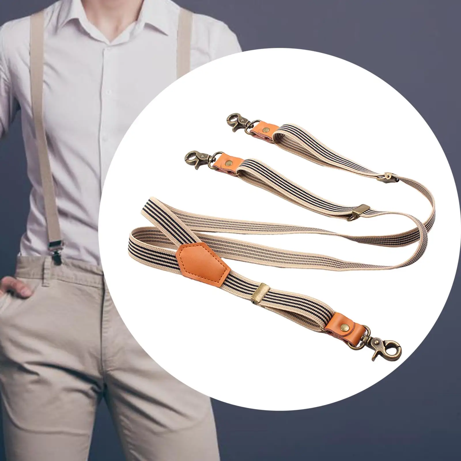 Suspenders for Men Casual Elastic Straps Y Shaped Adjustable Heavy Duty with Swivel Hooks Braces Belt Loops Mens Womens for Work
