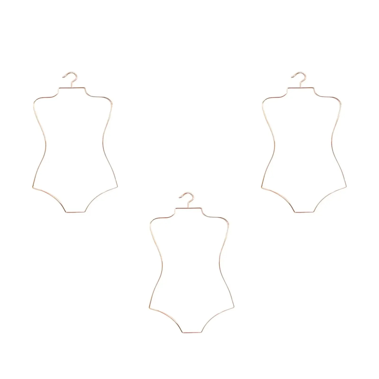 3pcs Metal Wire Body Shape Bikini Swimsuit Hanger Dress Holder Unisex Clothing Hanger Beachwear Rack for Cloakroom Home 