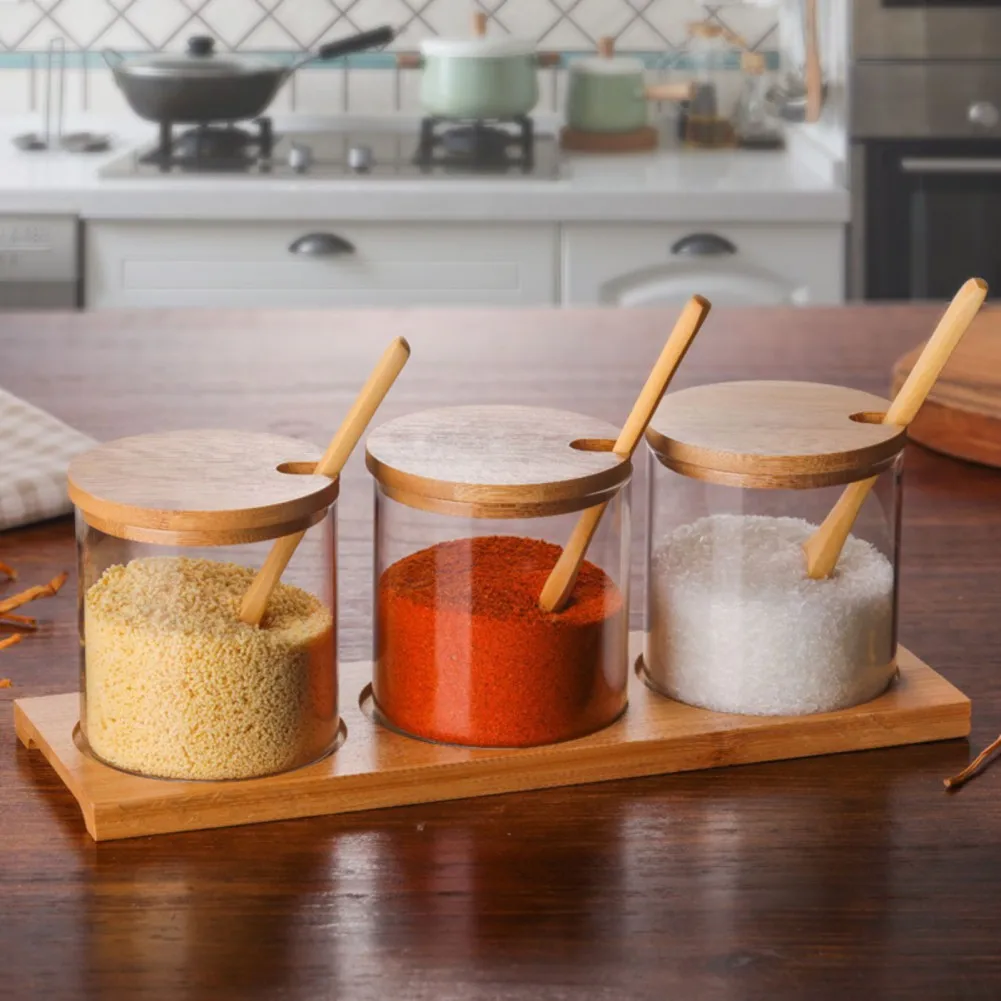 1pc Kitchen Seasoning Box Spice Jars Condiment Sugar Salt Storage Container Case