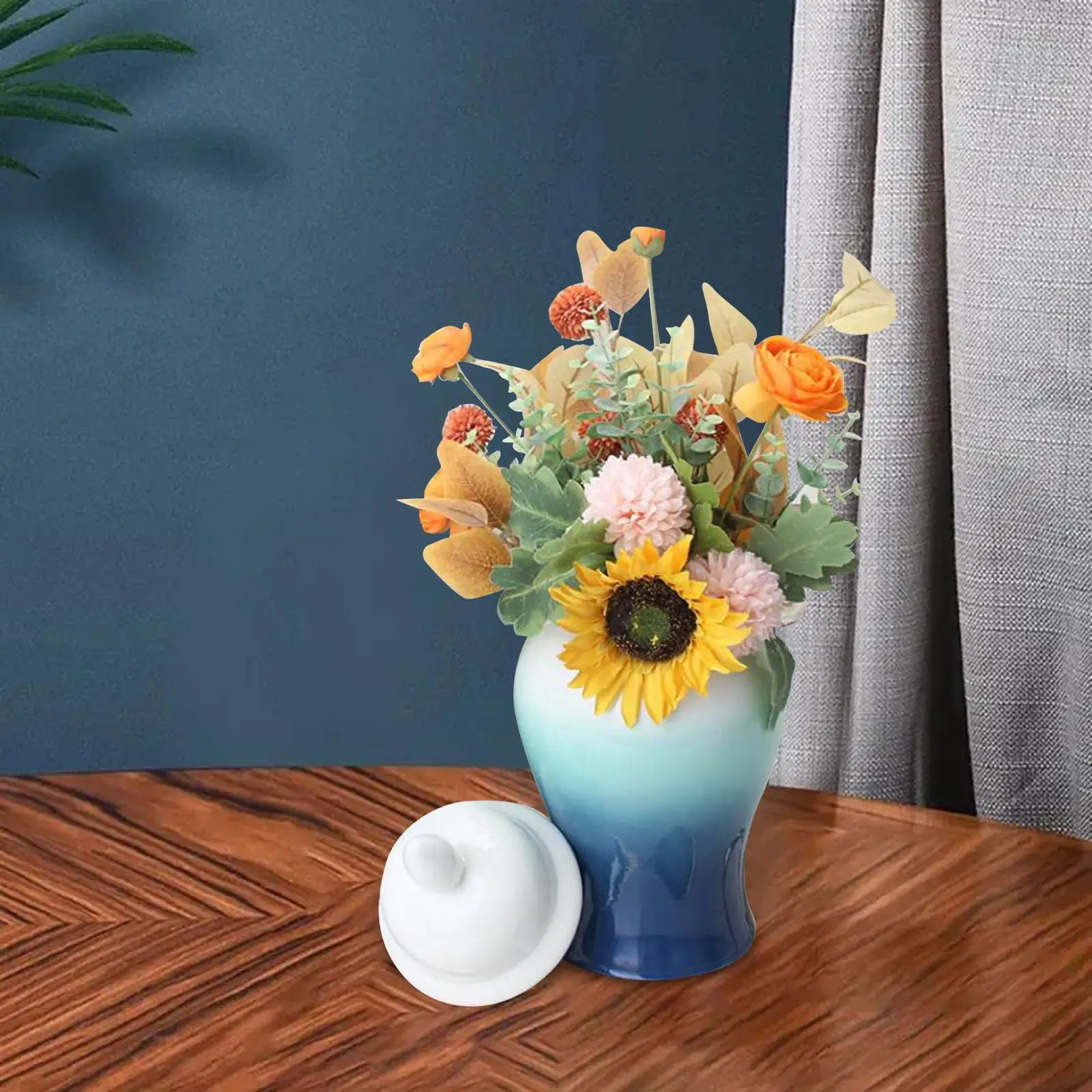 Porcelain Temple Ginger Jar Collection Desktop Ceramic Flower Vase