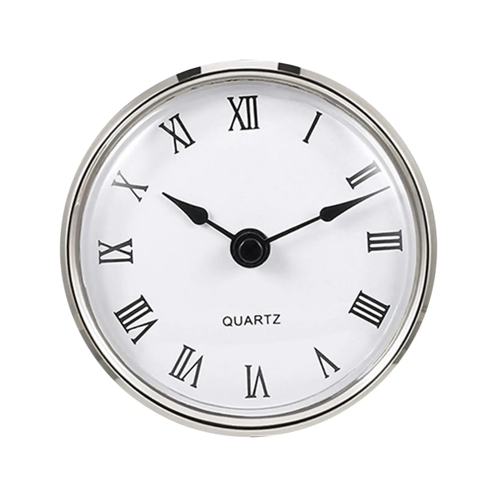 Silver Rim Diameter 80MM Insert Quartz Clock for Built - in Insert 3 inch Mounting Diameter Clock Head DIY Desk Clock