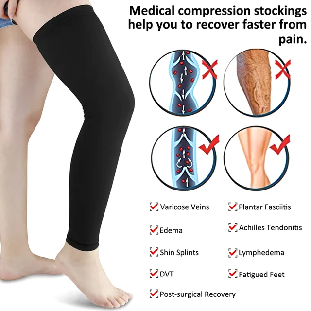 1 PCS Full Leg Compression Sleeve, Support for Knee, Thigh, Calf