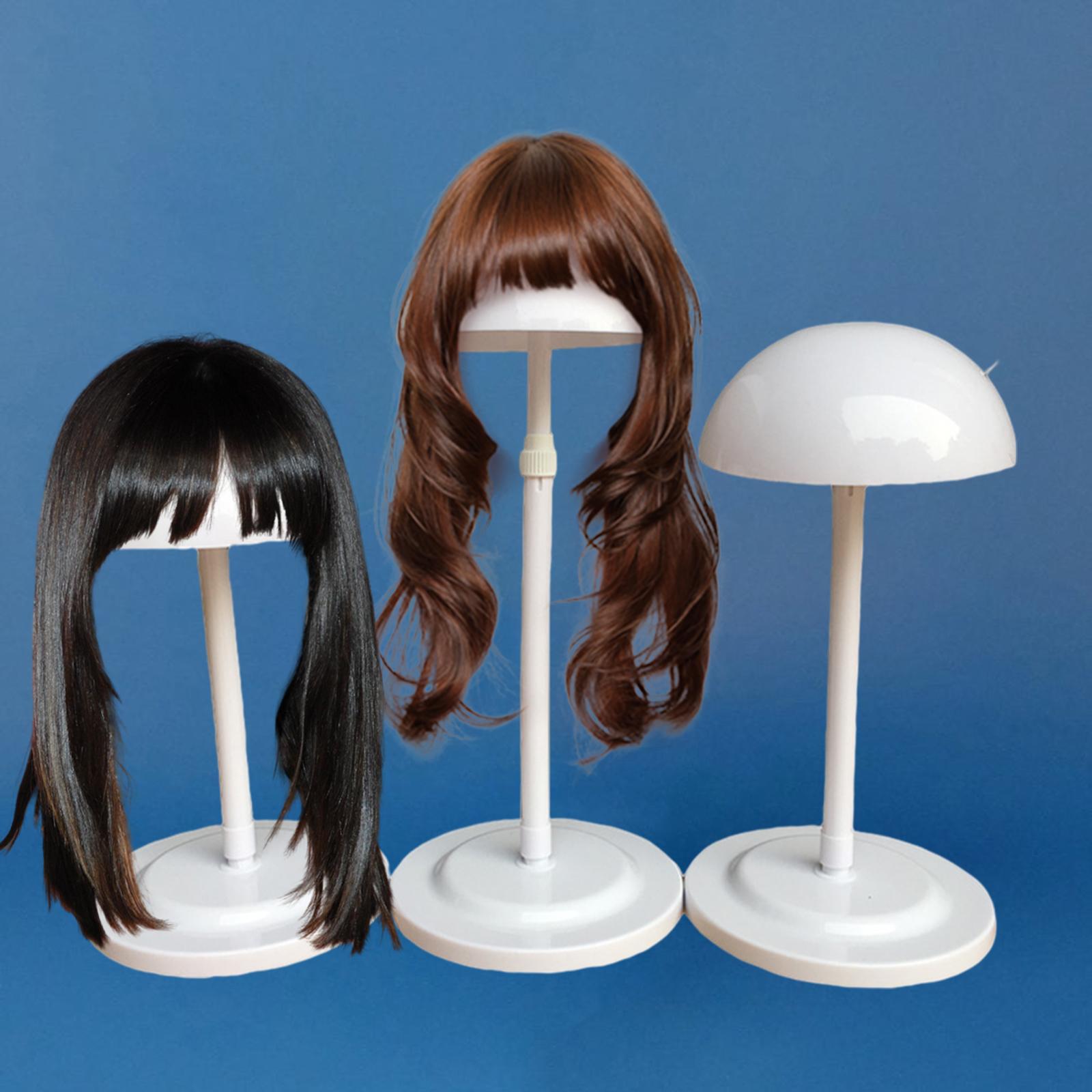 3 Pack Wig Stand Non-Slip Collapsible Stands for Travel Hat Display Multiple Wigs Drying