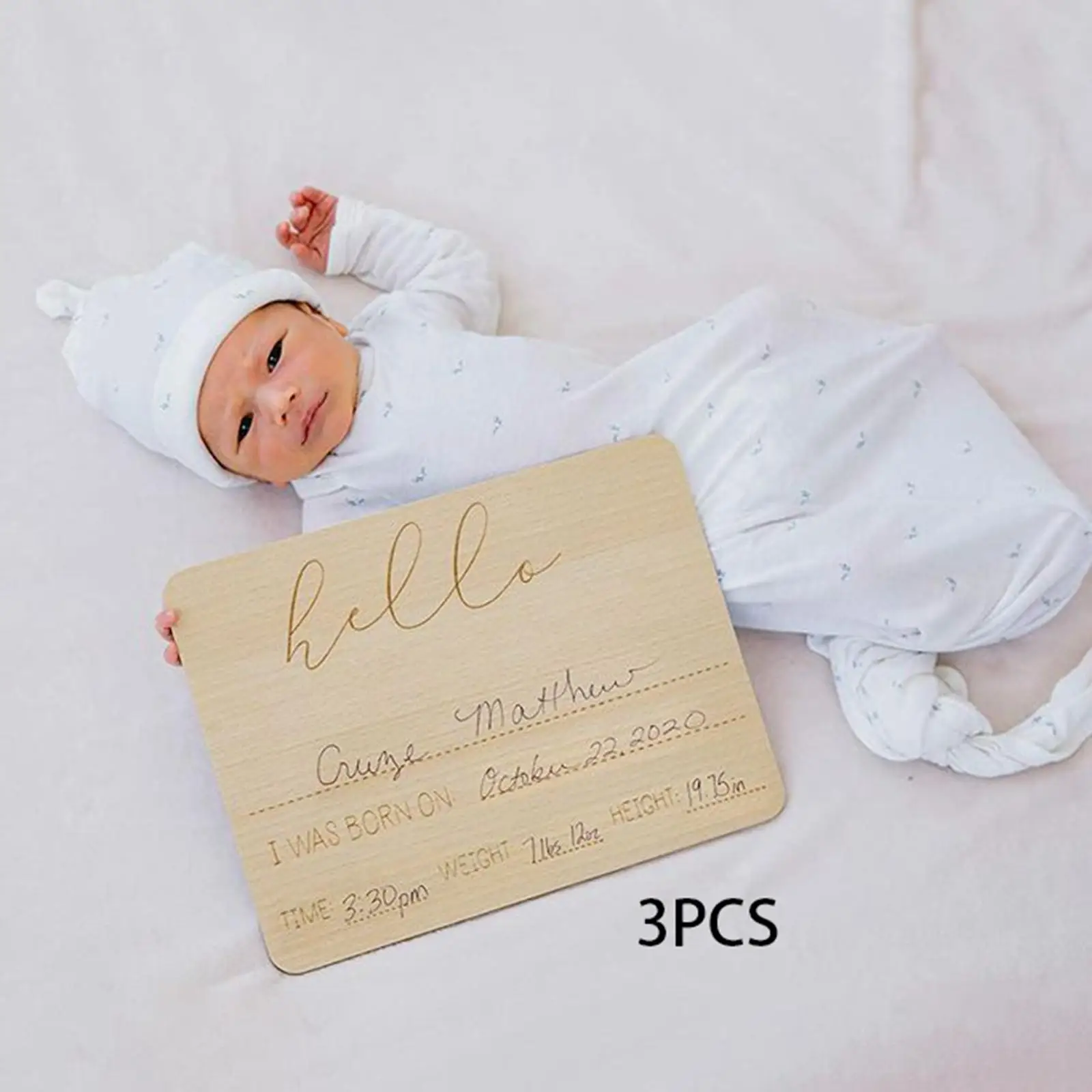 3 Pieces Baby Milestone Cards Shower Gift Newborn Commemorative Registry