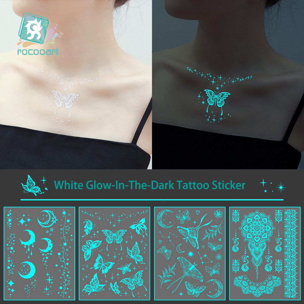 Best of White Floral Small Fresh Finger Collarbone Luminous Waterproof Sweatproof Temporary Tattoo Sticker Reviews & Tips