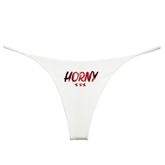 HORNY Sexy Cotton Underwear Double Layer Thin Strap Thong for