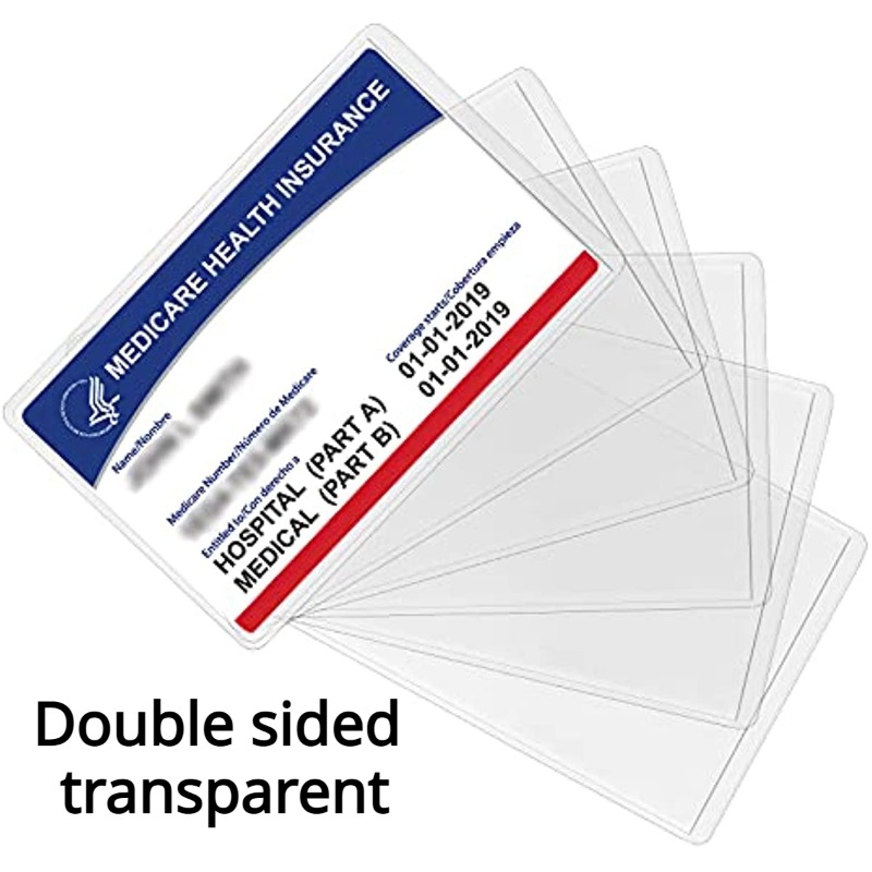 Schutzhülle für medizinische Karte, soziale Sicherheitskarte, Kreditkarte, kratzfest, schmutzabweisend, transparent, mattiert, Kartenhülle – Detail 5