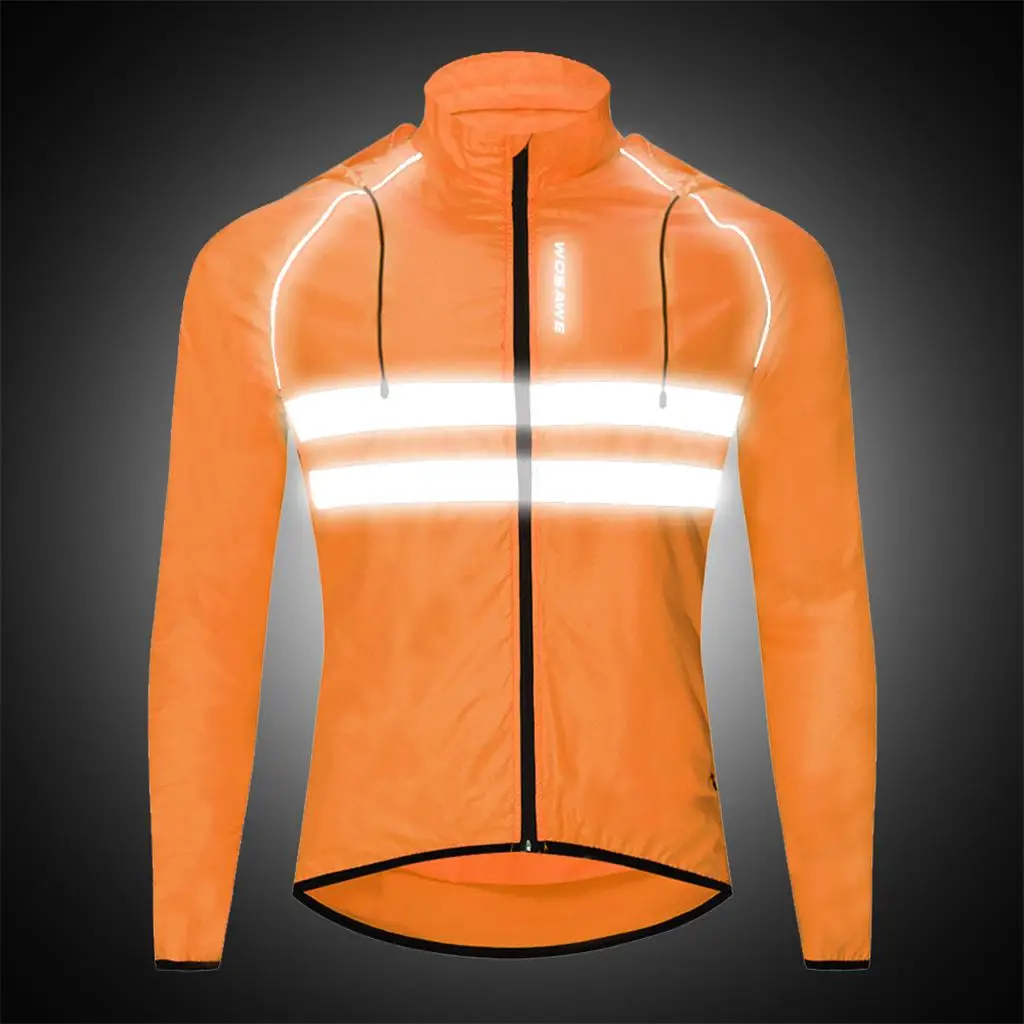 Reflective Cycling Long Sleeve Jersey Jacket WindProtect Coat
