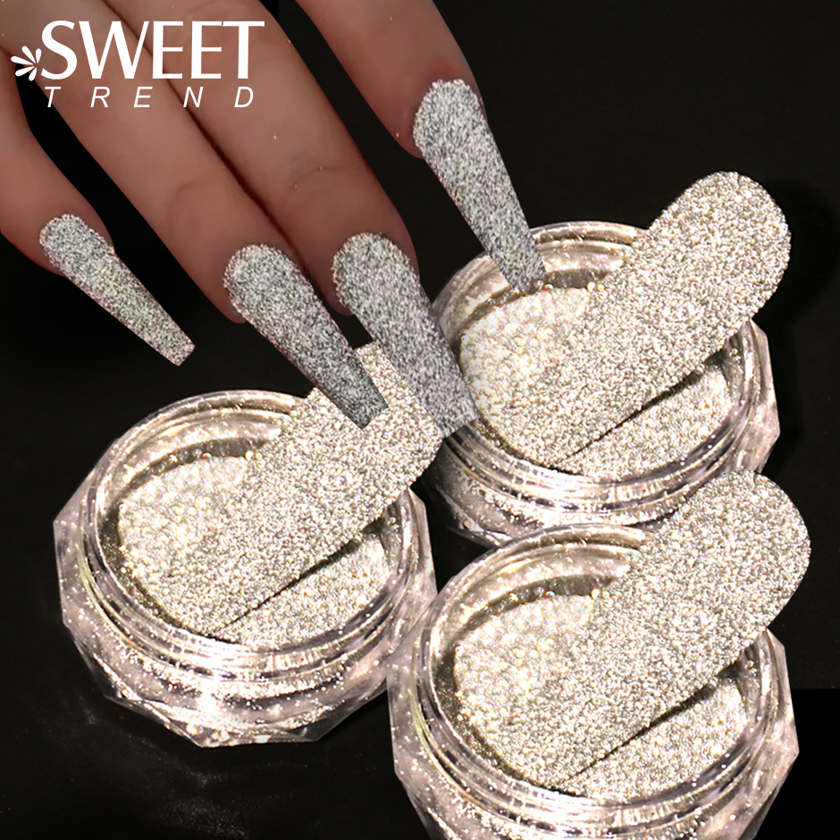 Best of 1 Box Reflective Silver Nail Powder Flash Disco Diamond Chrome Pigment Dipping Powder Nail Glitter Rhinestone Sequins SWS52 Reviews & Tips