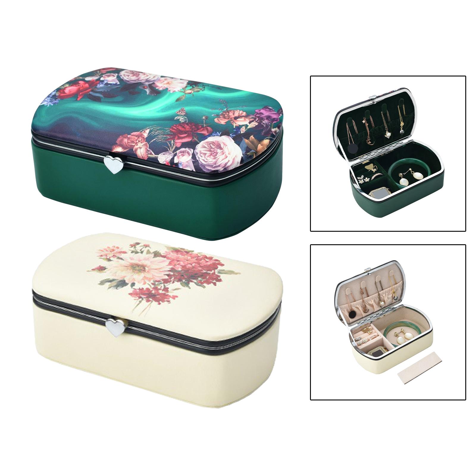 Jewelry Travel Case Large Capacity Dustproof Women Portable Jewelry Organizer Case for Bangle Rings Necklaces Bracelets Pendant