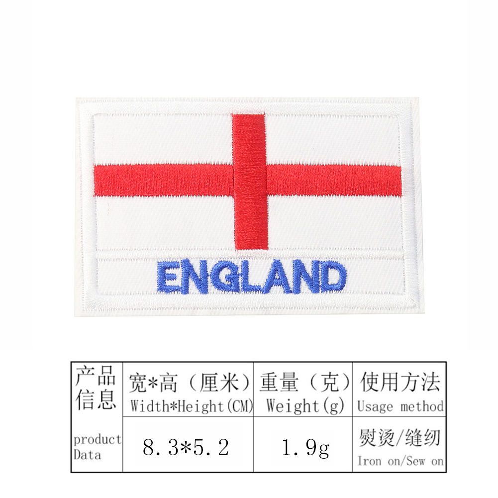 2PCS Spanien Griechenland Union Jack Patch Hand Stickerei Nähen Bügeln Handwerk Jacke Mantel Abzeichen Schfälligkeit Patch Dekoration – Detail 4
