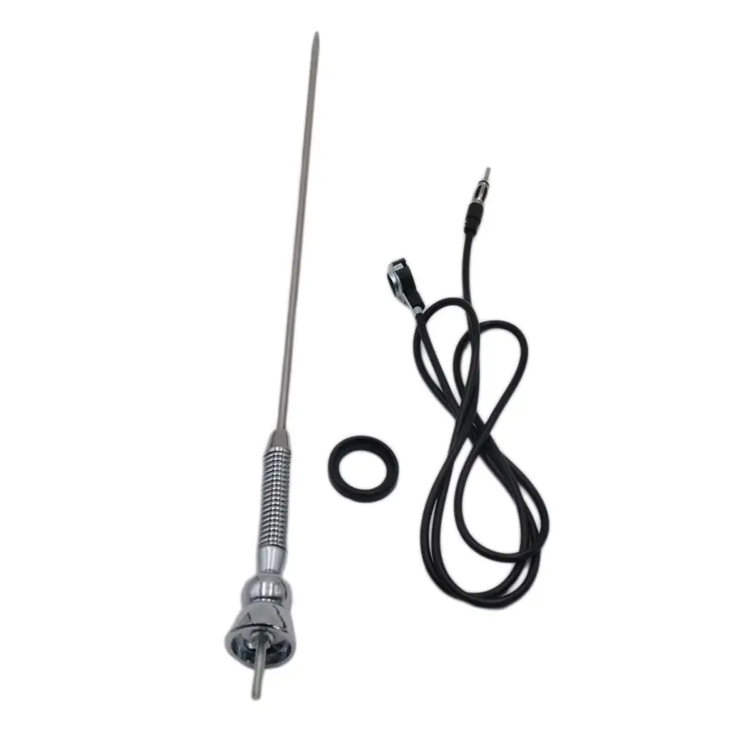 Silver Metal Car Auto Vehicle Booster Antenna Telescopic Spring Soft Rod