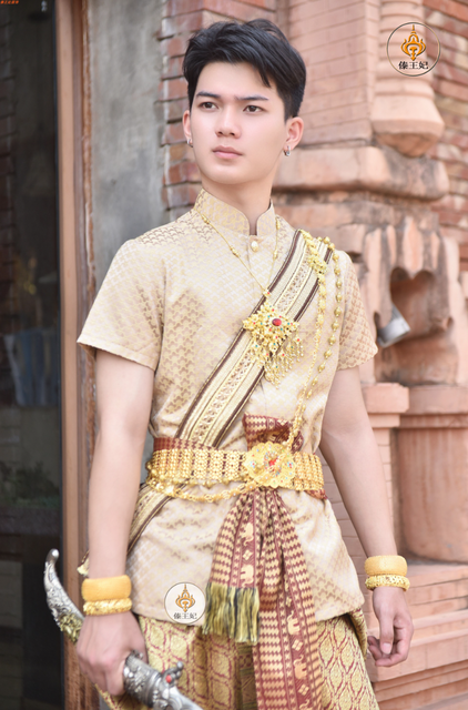 Thai Traditional Clothing for Men Stage Performance Show Shirt Pants  National Thailand Outfit Costume Southeast Asian Clothes - AliExpress  200000532