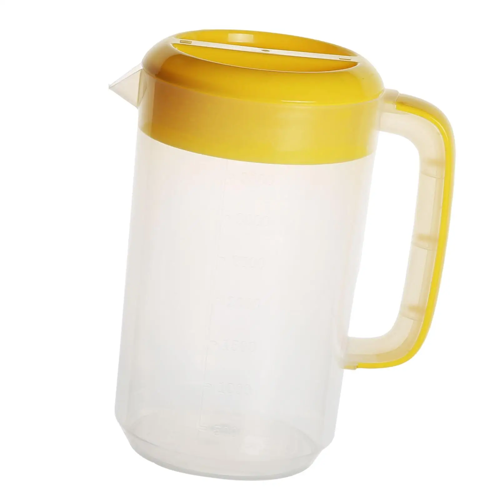 Plastic Water Pitcher with Lid with Pour Spout Clear 2500ml leak with Handle Jug for Milk Cold Hot Beverages Juice Picnic