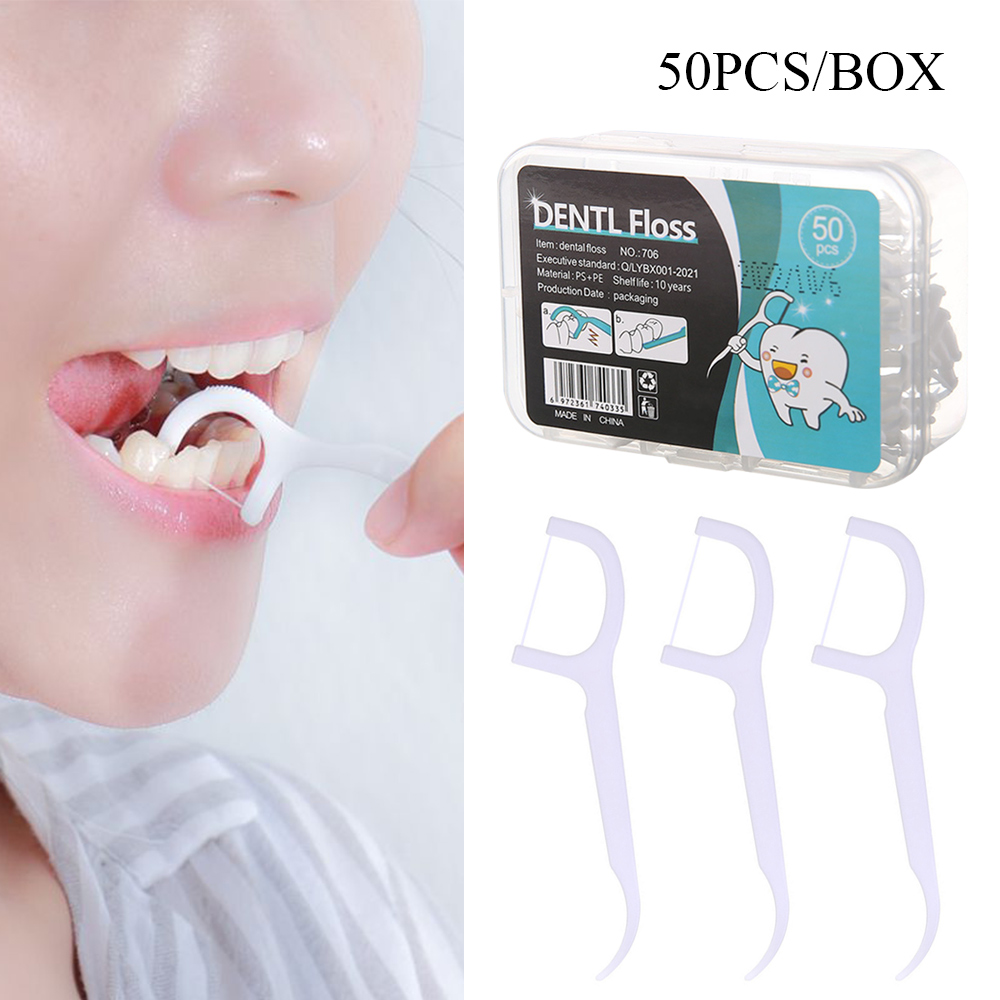 Best of 50Pcs Dental Floss Tooth Clean Stick Teeth Picks Tooth Cleaning Interdental Brush Disposable Dental Floss Pick Oral Hygiene Care Reviews & Tips