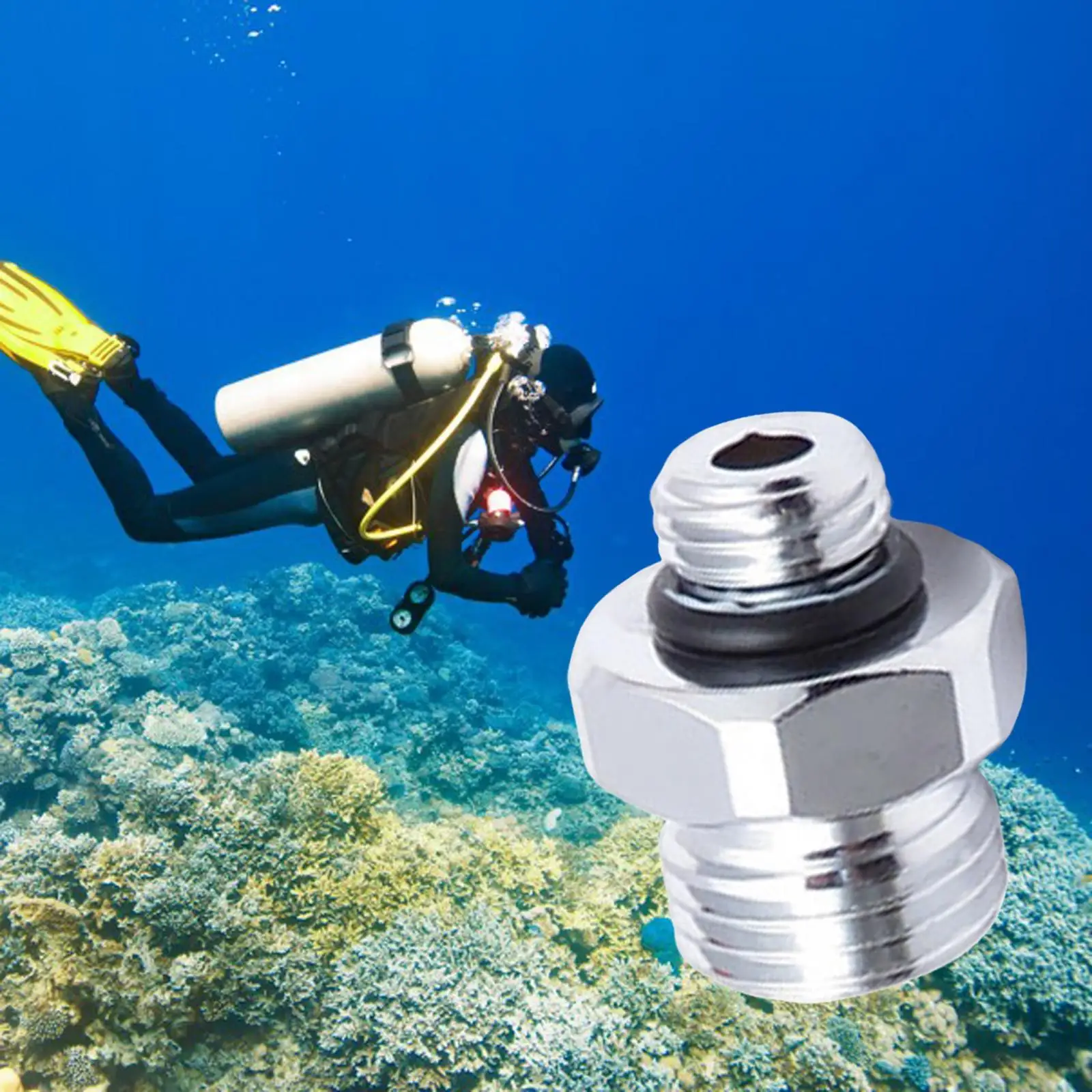 Scuba Diving Dive Regulator Adapter Free Diving Brass Male 3/8-24 to Male 9/16-18 Adapter Converter Direct Joint Supplies