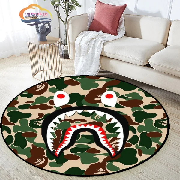 Japanese Fashion bape Series pattern carpet animation trend Ape head rug  Children's room or Large area yoga mat in living room