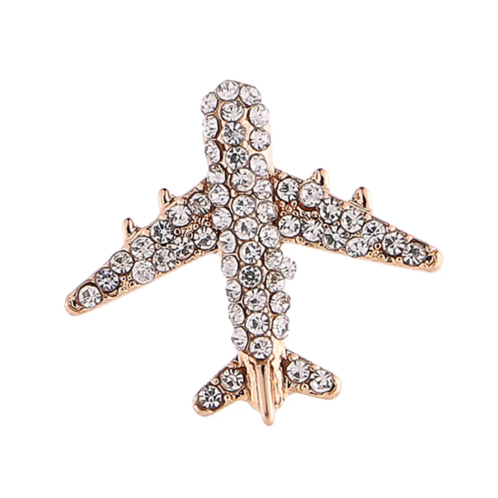 Airplane Brooch Pin Premium Durable Rhinestones Fashion Style Fashion Jewelry Accessories for Scarf Shawl Dance Ceremony Father