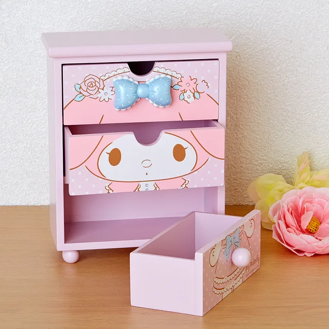 My Melody Storage Box Small Cosmetic Jewelry Drawer Desktop Decoration Pink