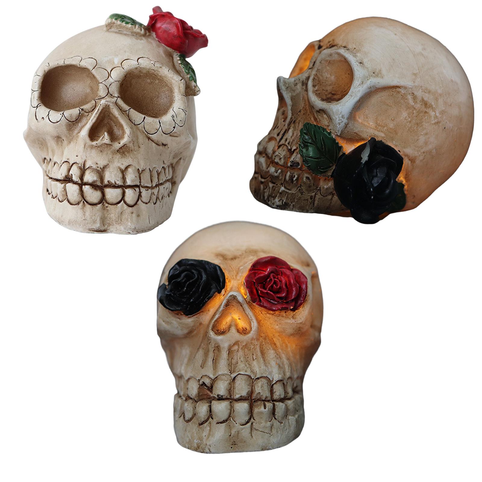 Horror LED Halloween Skull Lamp Adults Kids Battery Powered Festival Atmosphere Light for Pathway Holiday Party Lawn Farmhouse